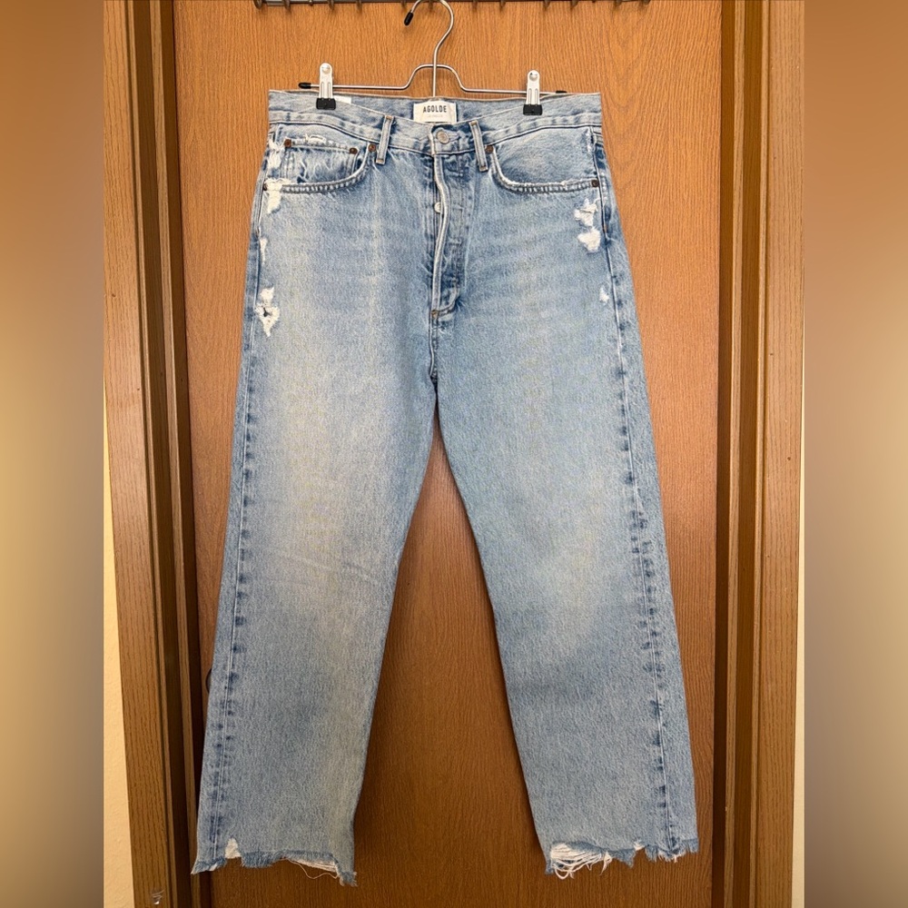 AGOLDE 90’s Crop. High Rise Straight. Light Wash. Size 29.